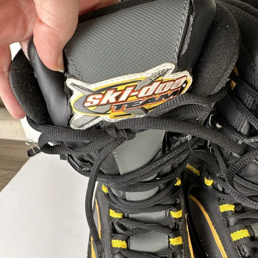 Ski-Doo BRP Team Racing Black Gray Thermolite Snowmobile Boots Men's Size 9